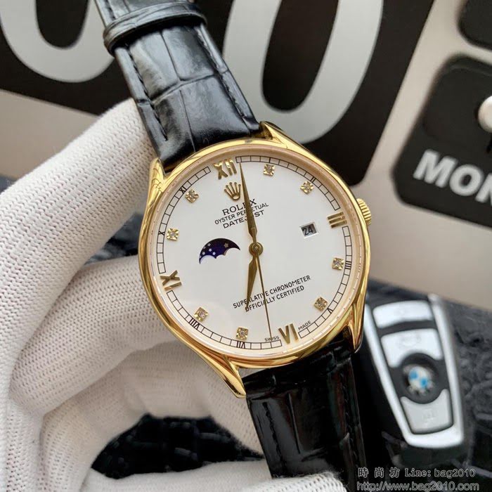ROLEX勞力士 24時日月星辰 獨特真月相 進口8217 全自動機械 男士腕表  wssb4596